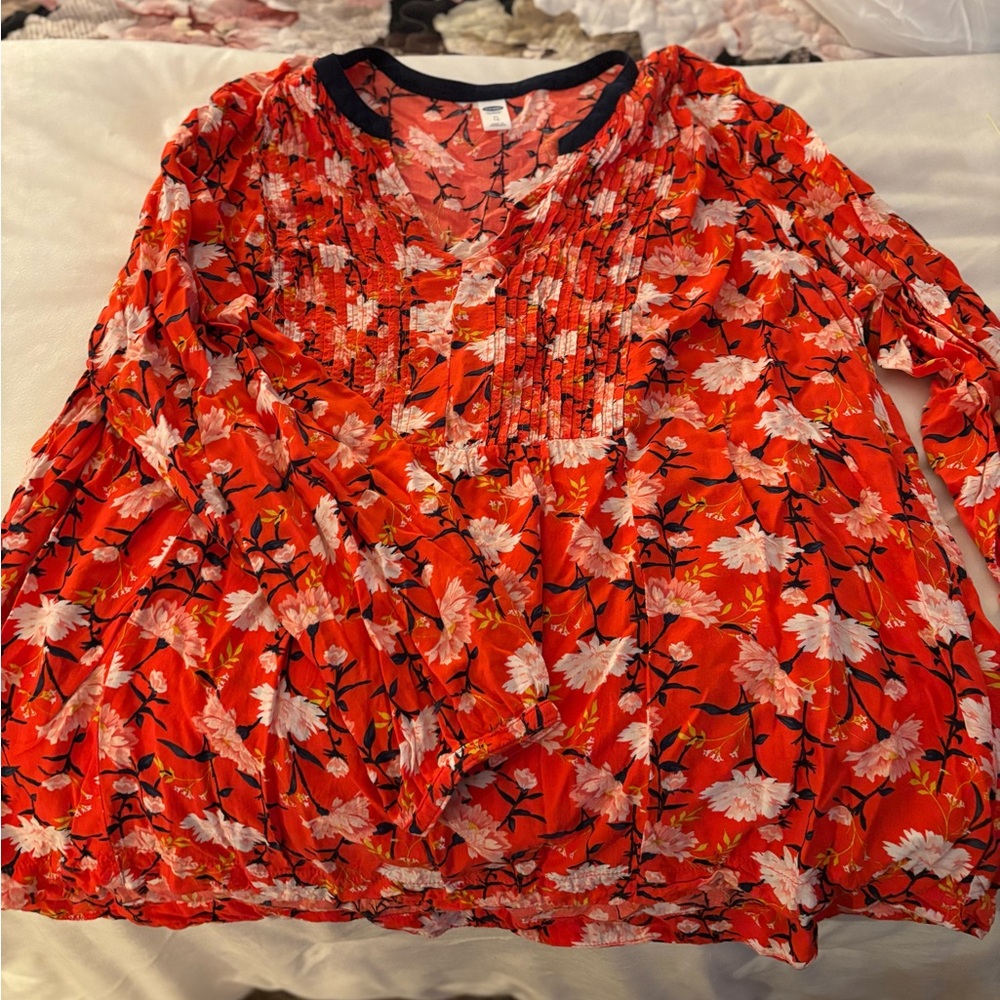 Floral Red Women's Top